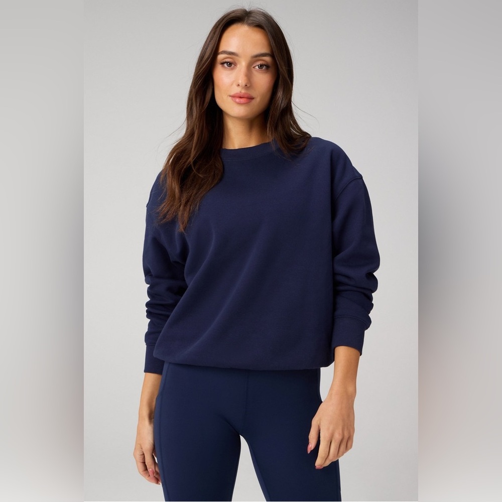 Fabletics Cozy Fleece Crew Neck‎ Sweatshirt Deep Navy